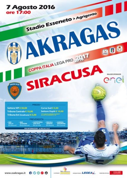 AKRAGAS - Grafica Partita Coppa Italia Siracusa